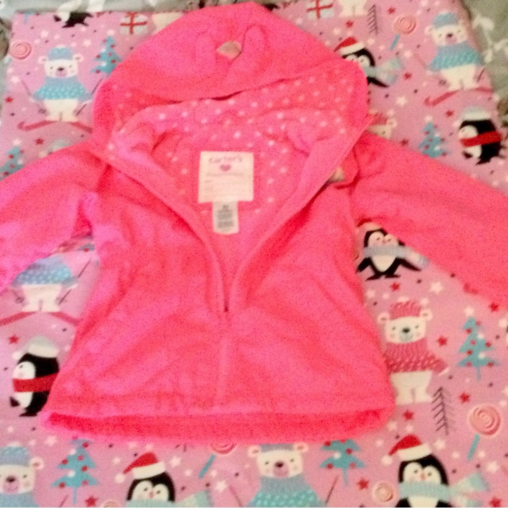 Carter's girls unicorn Pink Fuzzy Hoodie jacket.